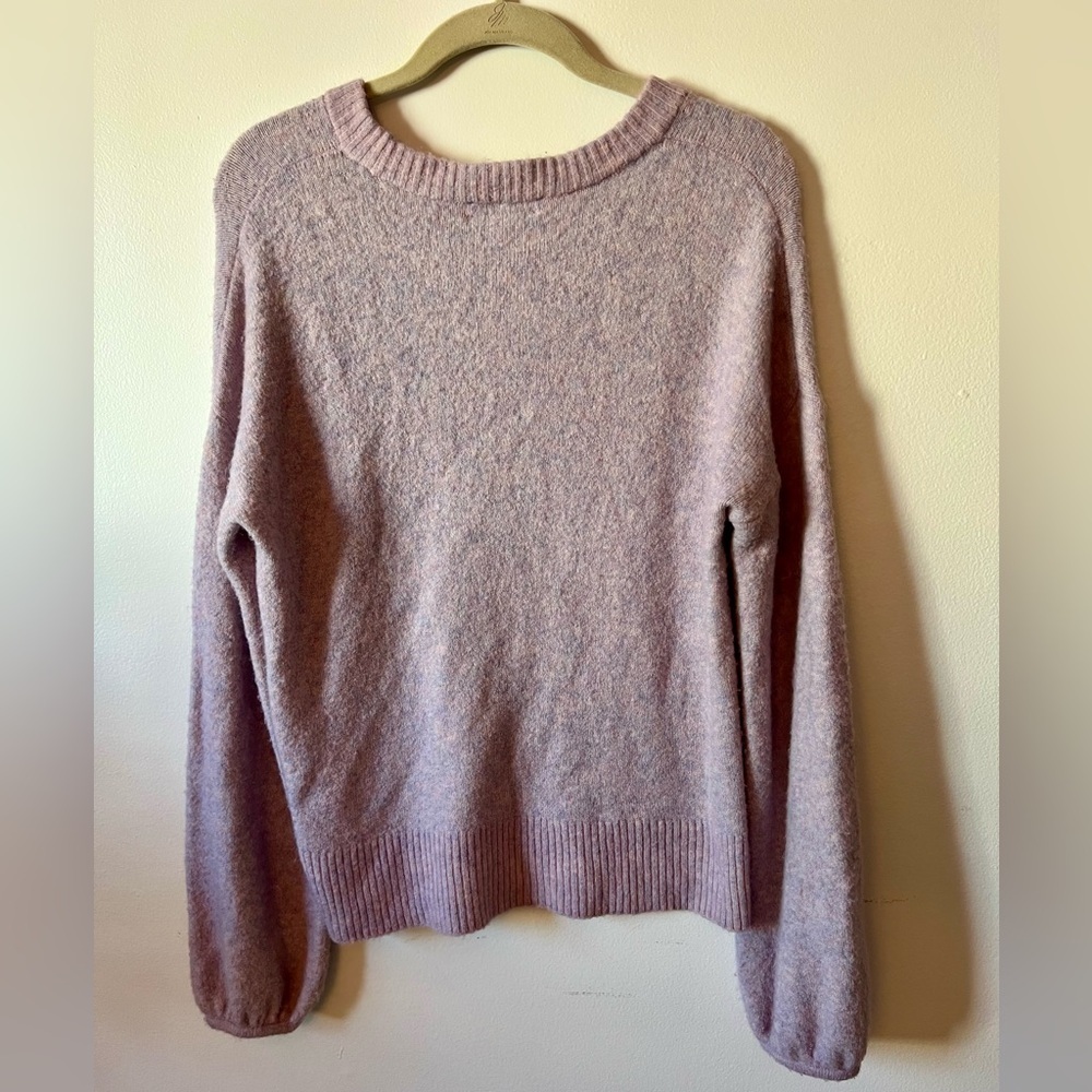 Madewell Payton Heather Lilac Pullover Sweater in Coziest Yarn - Picture 4 of 6